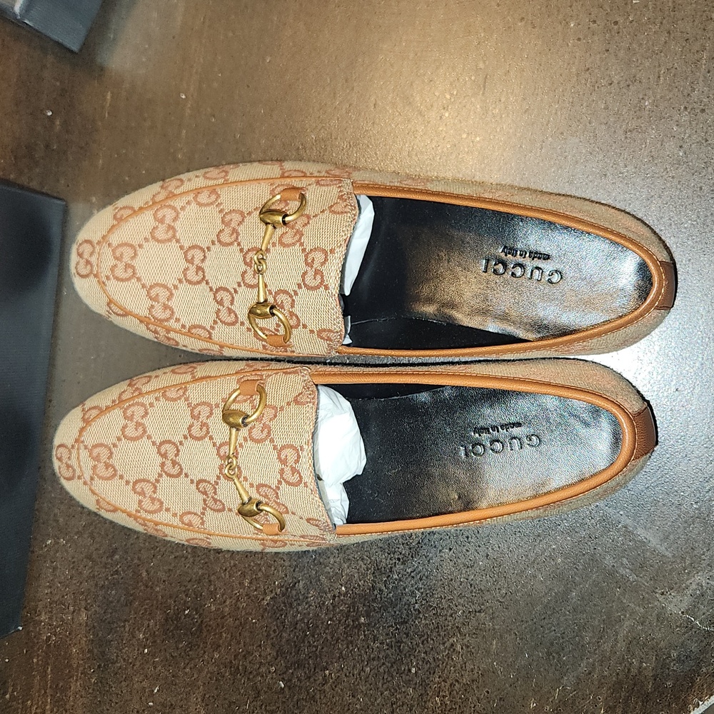 NIB Gucci Jordaan Loafers Silver Multi/ 35.5 - Picture 12 of 13